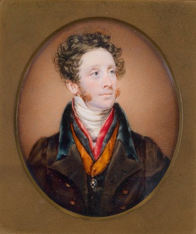 Retrato del Conde de Mar, Conde de Kellie con abrigo marrón de Kenneth Macleay